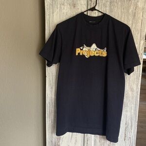 PROJECTS Graphic Tshirt Black Mens’ Small short sleeved crew neck Tee